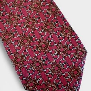 Hermes SILK HORSE BIT TIE EUC